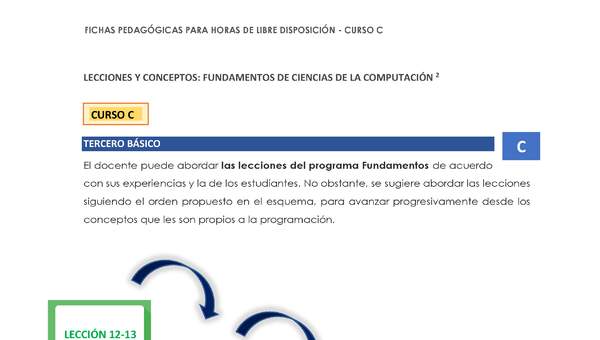 Ficha pedagógica - lección 8, 9 y 10 Ficha pedagógica - lección 8, 9 y 10