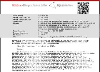 Decreto 68 (Establece los Estandares Indicativos de Desempeño para establecimientos Educación Parvularia y sus Sostenedores Decreto 68 (Establece los Estandares Indicativos de Desempeño para establecimientos Educación Parvularia y sus Sostenedores