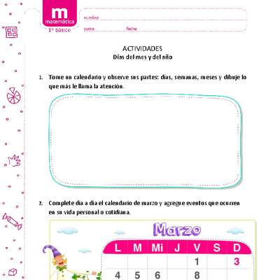 Días del mes y del año Días del mes y del año