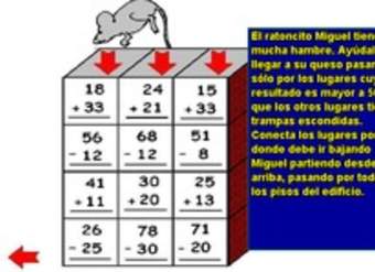 Cálculo mental de adiciones y sustracciones (III)