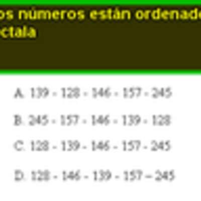 Ordenar números menores a mil, de menor a mayor Ordenar números menores a mil, de menor a mayor