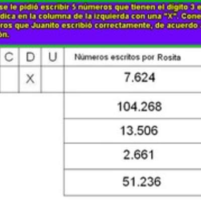 Identificar números con el dígito 3 en el lugar de las decenas Identificar números con el dígito 3 en el lugar de las decenas
