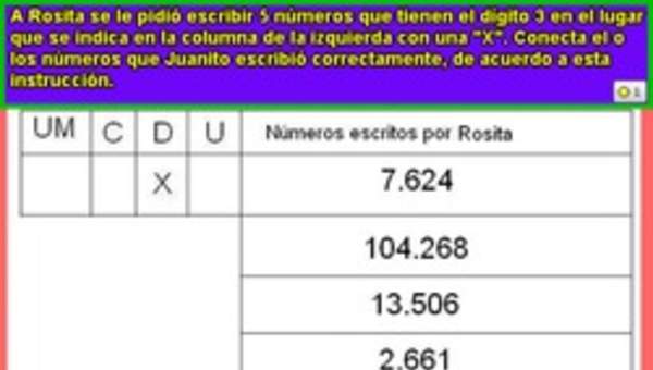 Identificar números con el dígito 3 en el lugar de las decenas Identificar números con el dígito 3 en el lugar de las decenas
