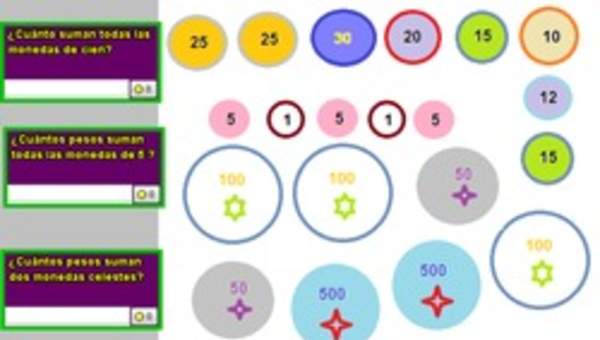 Sumar monedas en forma pictórica y simbólica Sumar monedas en forma pictórica y simbólica
