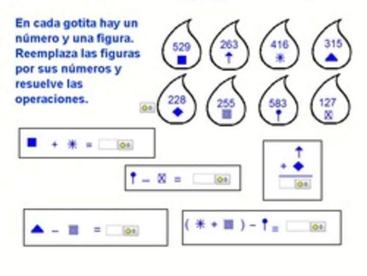 Reemplazar símbolos por valores numéricos para sumar o restar Reemplazar símbolos por valores numéricos para sumar o restar