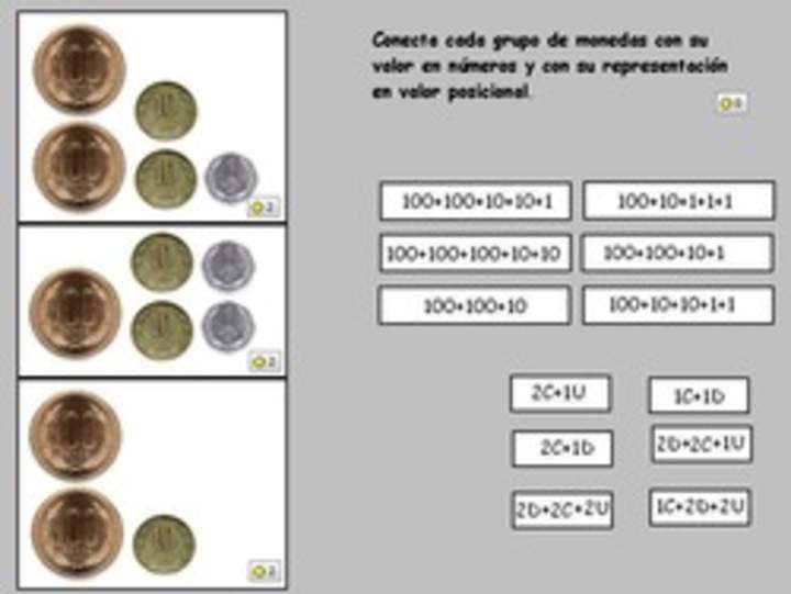 Descomponer cantidad de dinero en unidades, decenas y centenas Descomponer cantidad de dinero en unidades, decenas y centenas