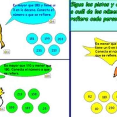Identificar números siguiendo pistas que involucran el valor posicional de números menores a 1000 Identificar números siguiendo pistas que involucran el valor posicional de números menores a 1000