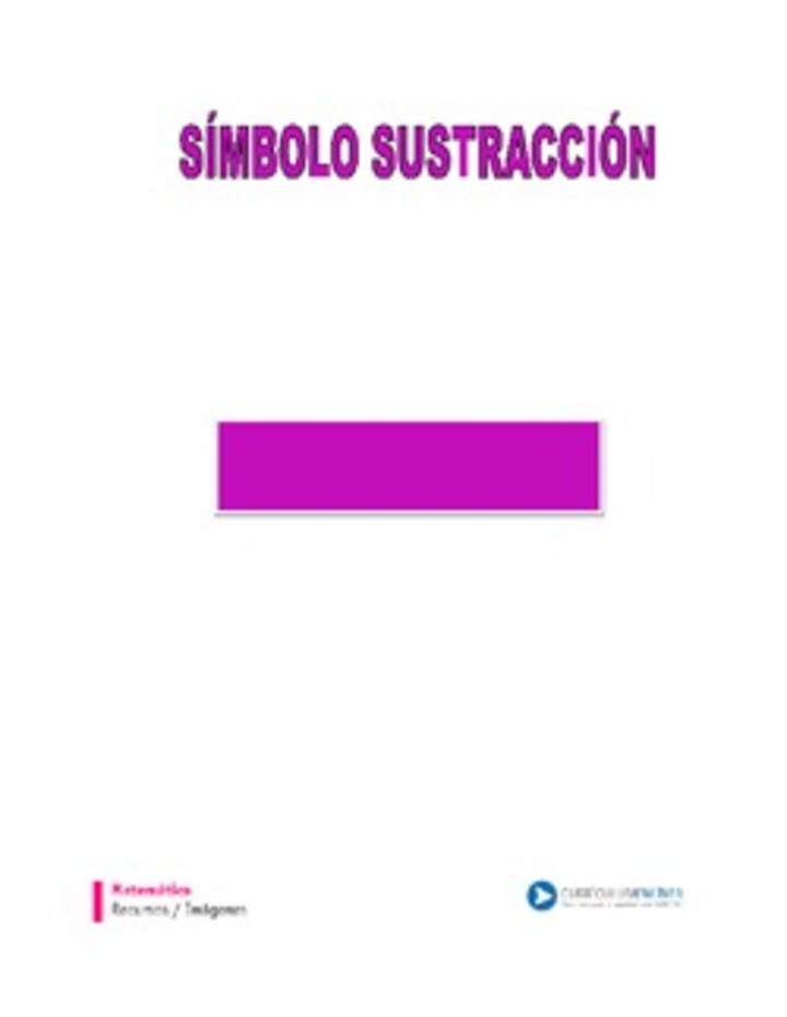 Símbolo sustracción Símbolo sustracción