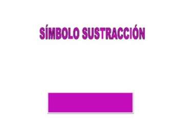Símbolo sustracción Símbolo sustracción