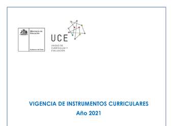 Vigencia de instrumentos curriculares año 2021 Vigencia de instrumentos curriculares año 2021
