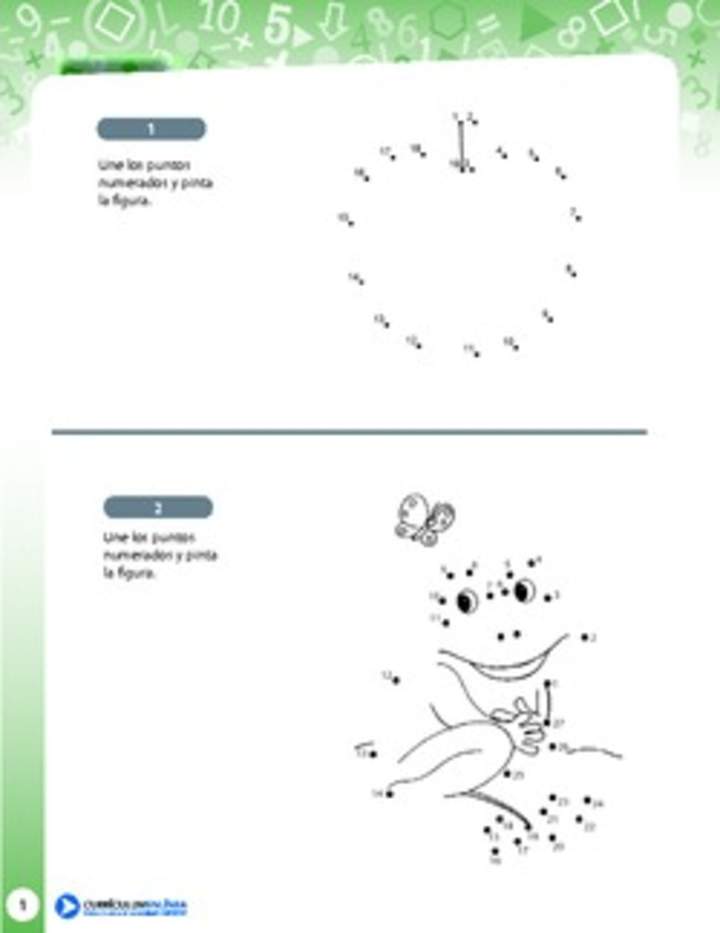 Dibujar siguiendo la secuencia numérica 2 Dibujar siguiendo la secuencia numérica 2