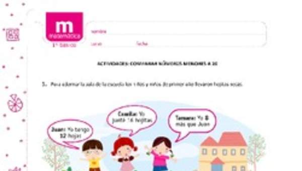 Comparar números hasta el 20 Comparar números hasta el 20