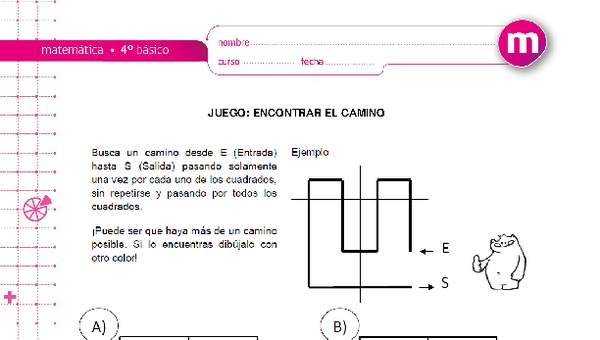 Juego: encontrar el camino Juego: encontrar el camino