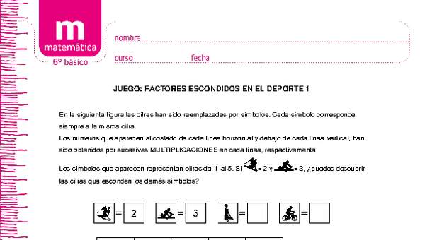 Juego: factores escondidos en el deporte 1 Juego: factores escondidos en el deporte 1