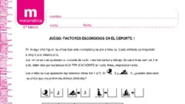 Juego: factores escondidos en el deporte 1 Juego: factores escondidos en el deporte 1