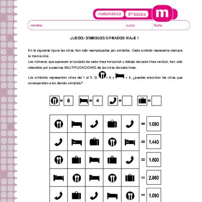 Juego: símbolos cifrados viaje 1 Juego: símbolos cifrados viaje 1