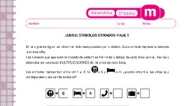 Juego: símbolos cifrados viaje 1 Juego: símbolos cifrados viaje 1