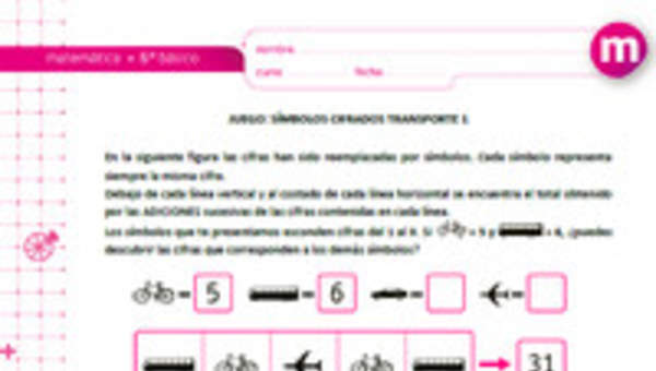 Juego: símbolos cifrados transporte 1 Juego: símbolos cifrados transporte 1