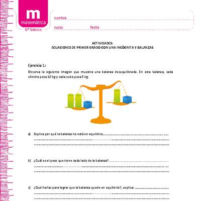 Ecuaciones y balanzas Ecuaciones y balanzas