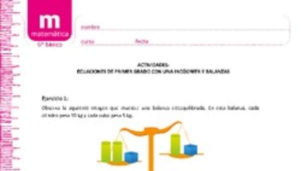 Ecuaciones y balanzas Ecuaciones y balanzas