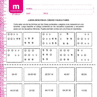 Juego: descifra el código y busca pares Juego: descifra el código y busca pares