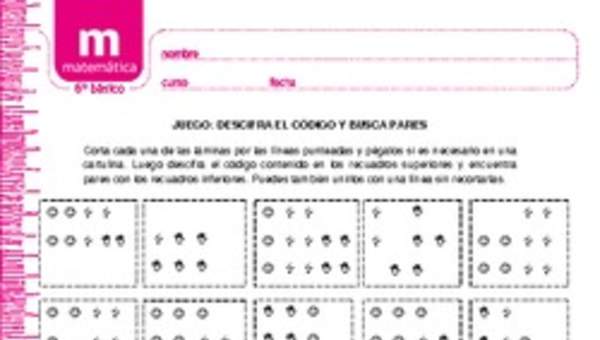 Juego: descifra el código y busca pares Juego: descifra el código y busca pares