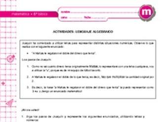 Lenguaje algebraico Lenguaje algebraico