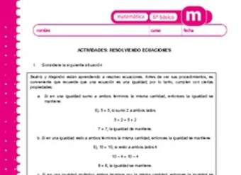 Resolviendo ecuaciones Resolviendo ecuaciones