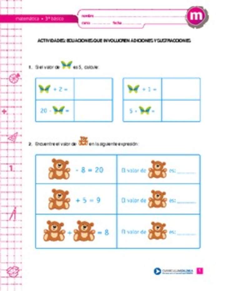 Ecuaciones que involucren adiciones y sustracciones Ecuaciones que involucren adiciones y sustracciones