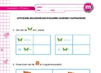 Ecuaciones que involucren adiciones y sustracciones Ecuaciones que involucren adiciones y sustracciones