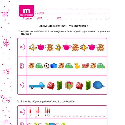 Patrones y secuencias 2 Patrones y secuencias 2