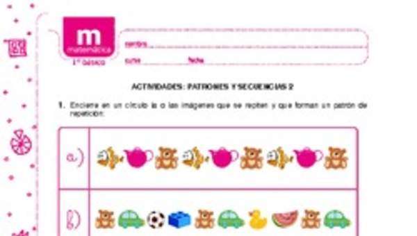 Patrones y secuencias 2 Patrones y secuencias 2