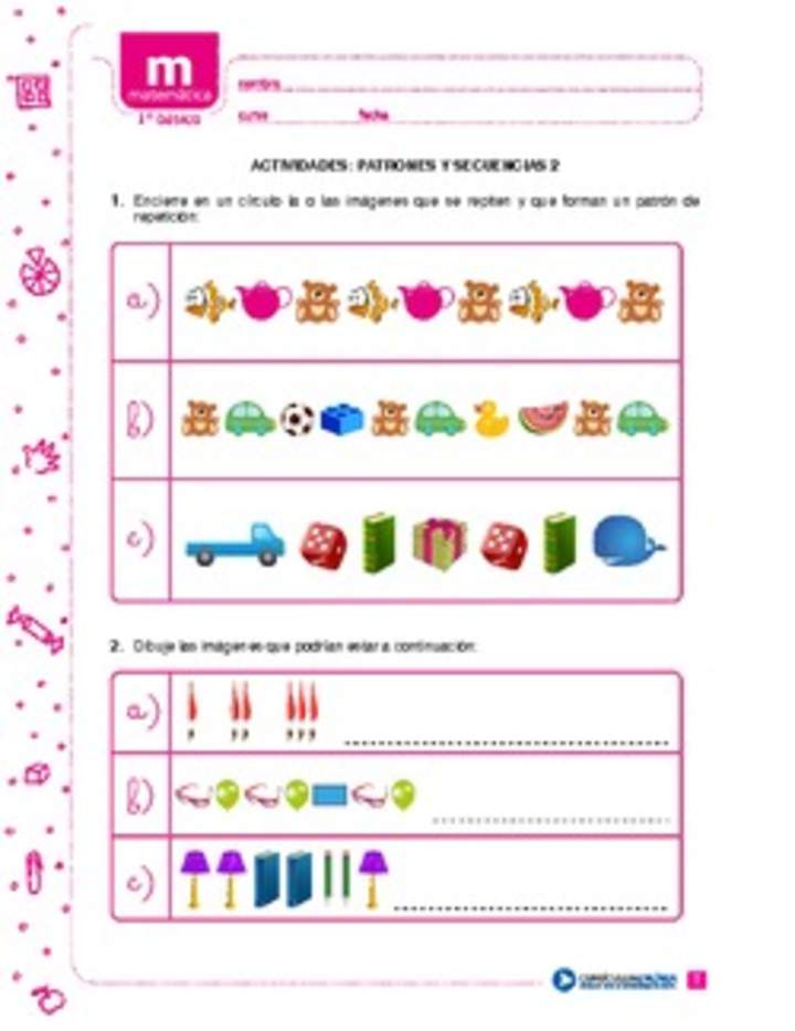 Patrones y secuencias 2 Patrones y secuencias 2