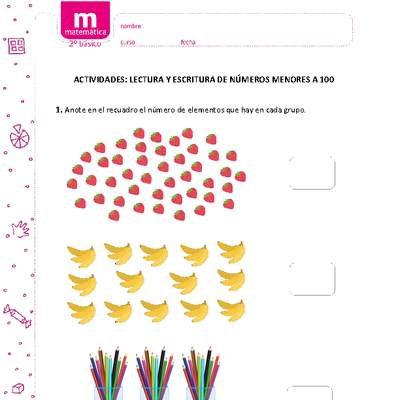 Lectura y escritura de números menores a 100 Lectura y escritura de números menores a 100