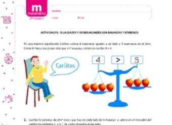 Igualdades y desigualdades con balanzas y símbolos Igualdades y desigualdades con balanzas y símbolos