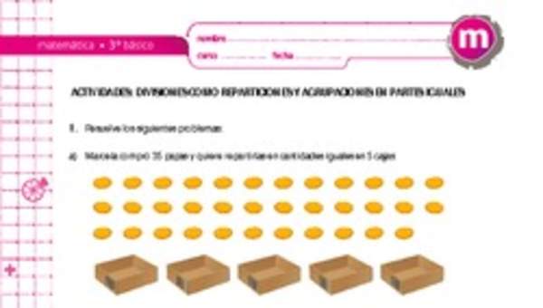 Divisiones como reparticiones y agrupaciones en partes iguales Divisiones como reparticiones y agrupaciones en partes iguales