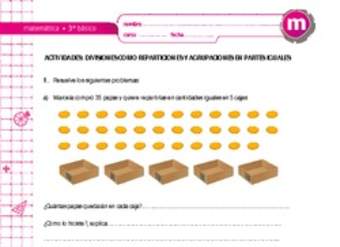 Divisiones como reparticiones y agrupaciones en partes iguales Divisiones como reparticiones y agrupaciones en partes iguales