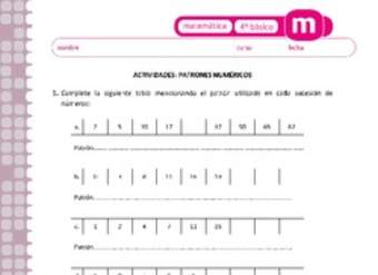 Patrones numéricos Patrones numéricos