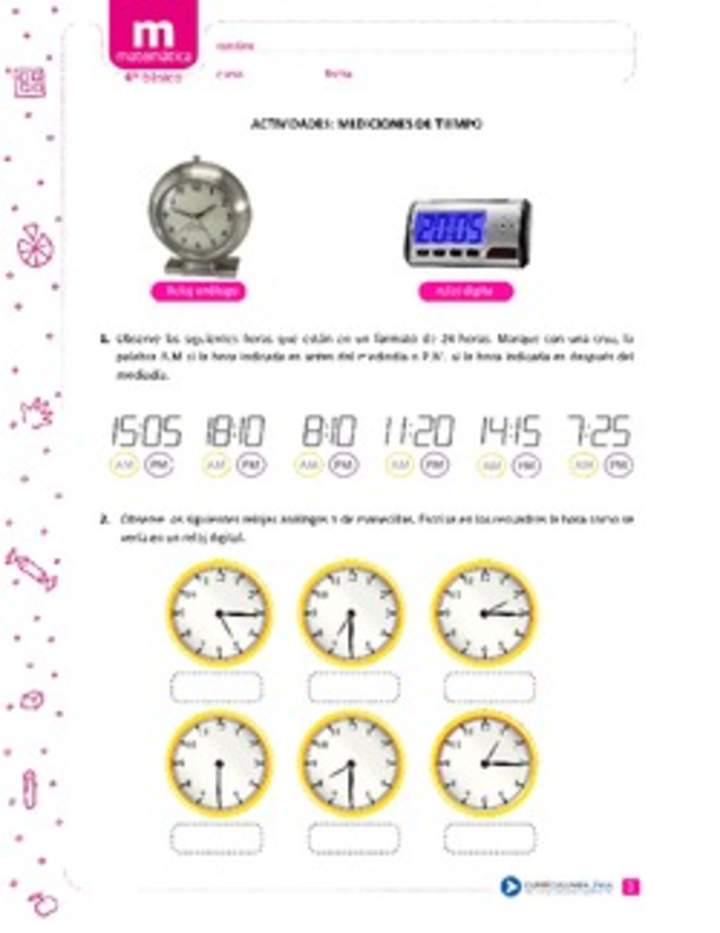 Mediciones de tiempo Mediciones de tiempo