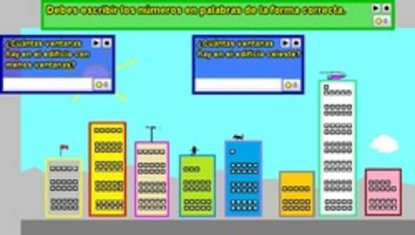 Cuenta ventanas edificio y escribe números en palabras (III) Cuenta ventanas edificio y escribe números en palabras (III)