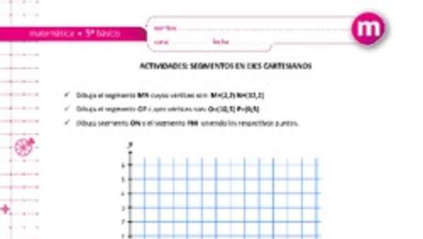 Segmentos en ejes cartesianos Segmentos en ejes cartesianos