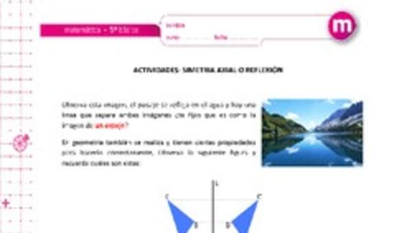 Simetría axial o reflexión Simetría axial o reflexión