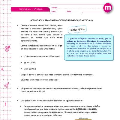 Transformación de unidades de medida (I) Transformación de unidades de medida (I)