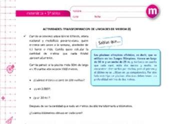 Transformación de unidades de medida (I) Transformación de unidades de medida (I)