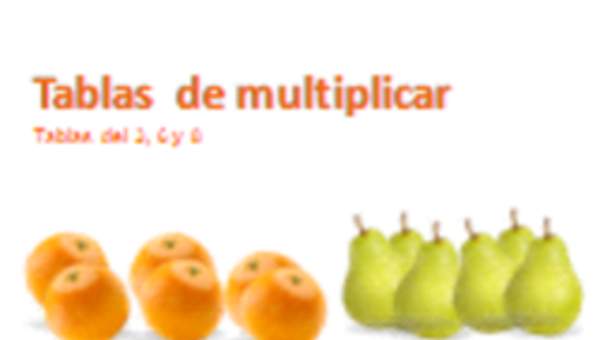 Tablas de multiplicar, tablas del 3, 6 y 8 Tablas de multiplicar, tablas del 3, 6 y 8