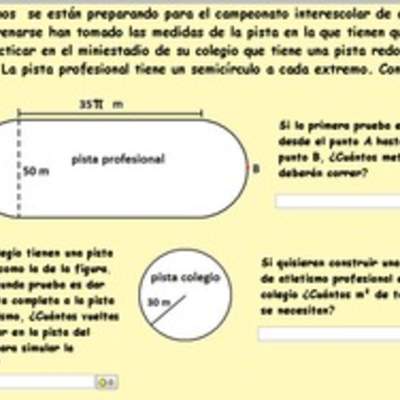 Calculando la longitud de una pista de atletismo Calculando la longitud de una pista de atletismo