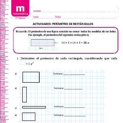 Perímetro de rectángulo Perímetro de rectángulo