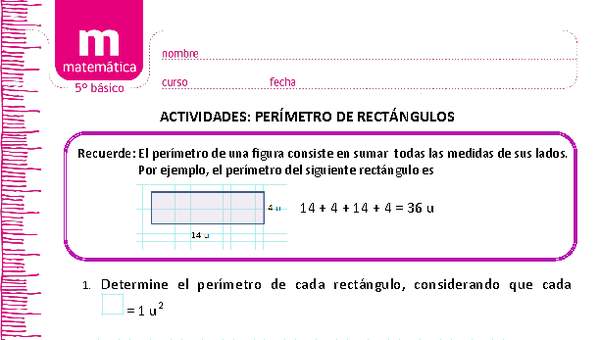 Perímetro de rectángulo Perímetro de rectángulo