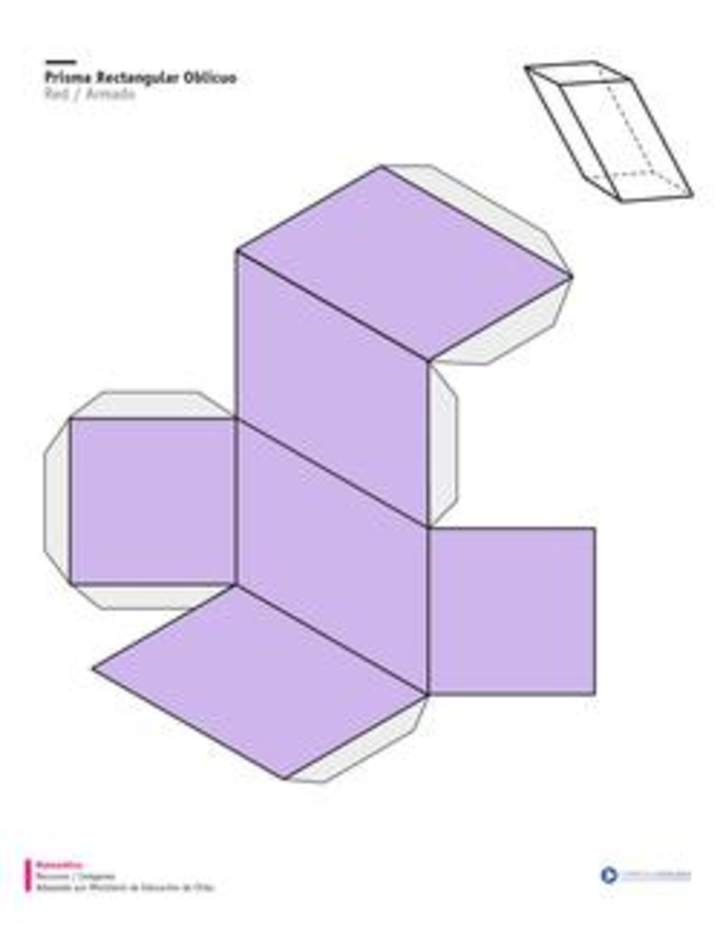 Red de un prisma regular oblicuo Red de un prisma regular oblicuo