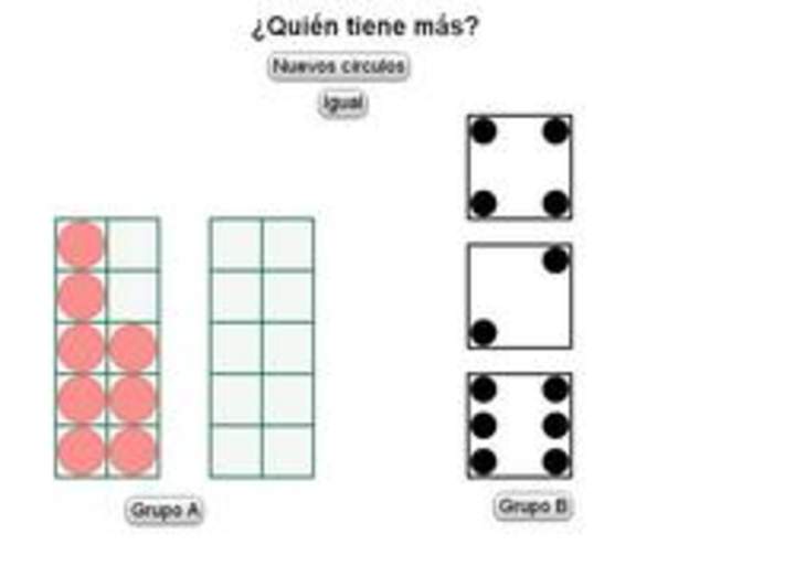 Juego de comparar cantidad de figuras Juego de comparar cantidad de figuras